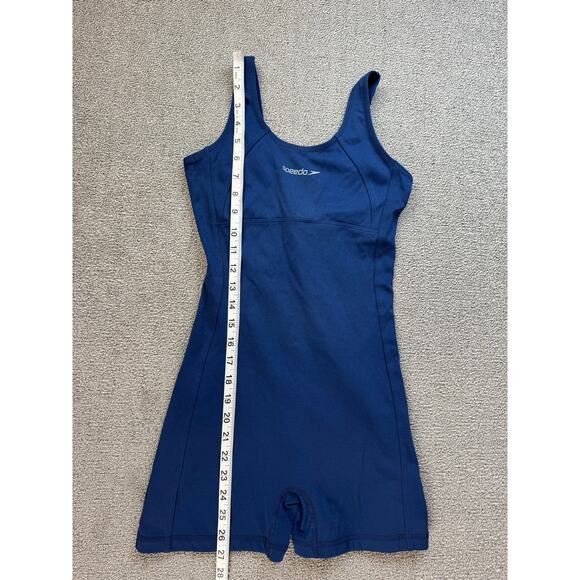 Speedo One Piece Swimsuit Shorts Performance Navy Size 38 P - Picture 5 of 8